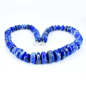 890.00 Cts Earth Mined Blue Lapis Lazuli Round Shape Beads Necklace NK 42E34 - Picture 1 of 2