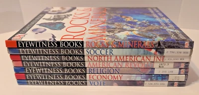 Eyewitness Books Lot of 7 Homeschool Set Teacher SOCCER Religion VOTE Economy - Image 1 of 4