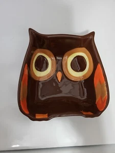 Mesa Home Products Owl Bowl Trinket Dish Brown And Orange Eclectic 5in Adorable  - Picture 1 of 6