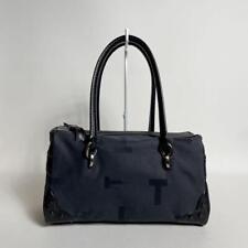 TOD'S Handbag Tote Bag Shoulder Bag 2 way Canvas/Leather Black 014055d
