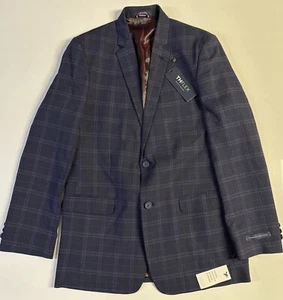 NWT Tommy Hilfiger Big Boys Stretch Deco Plaid Suit Jacket Navy Size 20 - Picture 1 of 6