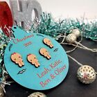Personalised Christmas bauble family Tree Decoration Gifts Wooden Xmas gift