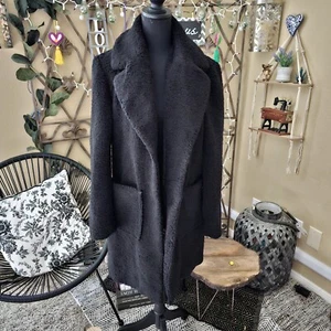 French Connection Women's Faux Shearling Teddy Lapel Midi Coat - Picture 1 of 8