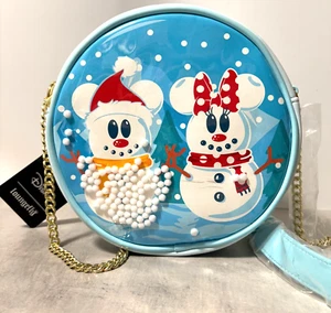 Loungefly Disney Umhängetasche Schneemann Mickey und Minnie Mouse Schneekugel - Bild 1 von 4