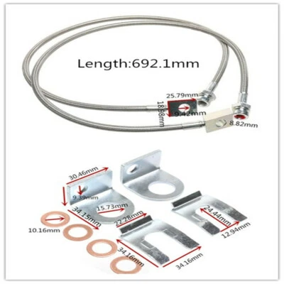 Long Stainless Steel FRONT Extended Brake Line Kit DOT For Jeep TJ YJ & XJ 26" Foto 1 de 4
