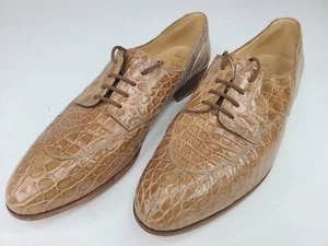 Gravati Neiman Marcus Crocodile/Aligator Brown Oxfords 11.5 M Women Made Italy. - Picture 1 of 19