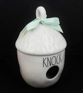 Rae Dunn Artisan Collection by Magenta Ceramic Acorn “Knock” Birdhouse - Picture 1 of 9