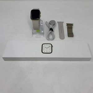 Unlocked Apple Watch Series 7 41MM GOLD Stainless Steel A2475 - Photo 1 sur 1