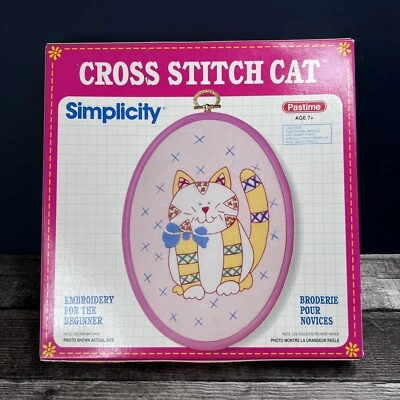 Vintage Pastime Simplicity Cross Stick Cat No. 8906 Embroidery - Image 1 of 4