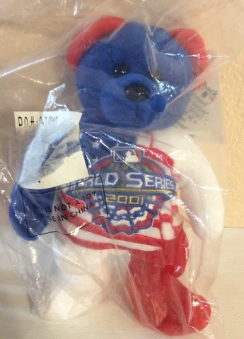 2001 MLB World Series Arizona Diamondbacks Bean Bear 8” New Cover