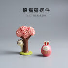 Miniature landscape cherry tree cat and rabbit shooting props resin crafts, gift