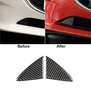 2X Carbon Fiber Front Bumper Grille Cover Trim For Mazda 3 Axela 2014-2016 - Bild 1 von 12