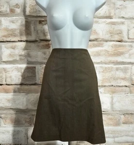 Falda Lápiz Ann Taylor Marrón A Rayas Talla 10 Espalda Acordeón Patada Plisada Forrada - Imagen 1 de 6