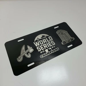 Atlanta Braves 2021 World Series Champs license plate car tag Mancave sign - Picture 1 of 9