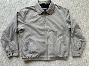 Claiborne Outerwear Microfiber Windbreaker Jacket Elastic Front Zip Tan Large - Picture 1 of 22