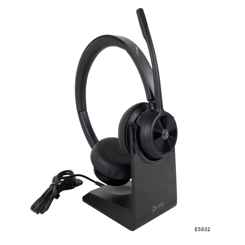 Plantronics Poly Voyager 4320 Wireless Bluetooth Headset W/ Charging Base E5832 - Image 1 of 4
