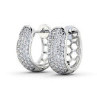 Natural Diamond Women&#39;s Earrings 0.40 Carat Round Cut Solid 950 Platinum Hoops