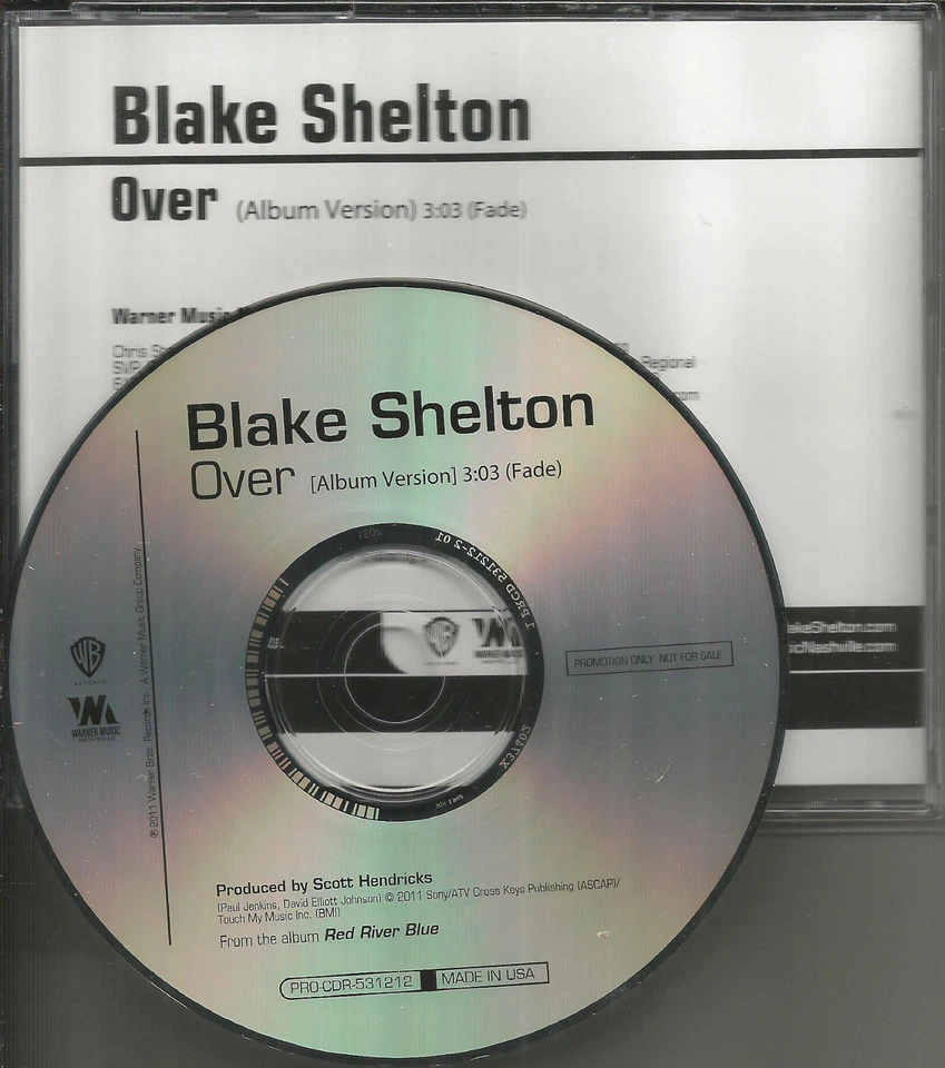 BLAKE SHELTON Over RARE 2011 PROMO Radio DJ CD Single USA MINT - Image 1 of 1