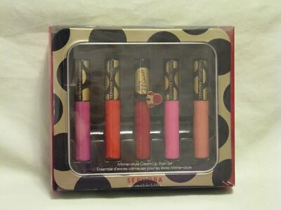 Sephora & Disney Minnie Mouse Cream Lip Stain Lipstick Set of Five NEW - Image 1 of 4