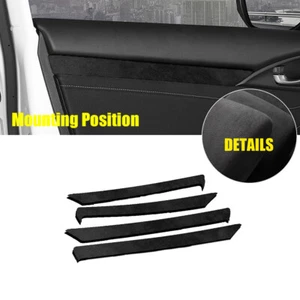 Cubierta de tira de panel de puerta interior 4* para Honda Civic 10th 2016-2021 gamuza negra - Imagen 1 de 6