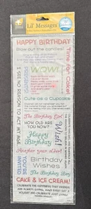 Lil’ Messages Pergament Aufkleber Happy Birthday Botschaften - Bild 1 von 3