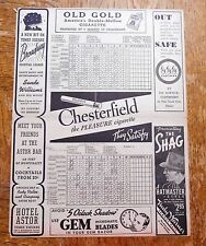 Early Baseball Scorecard 1938 Giants/Philadelphia Triple Crown Klein Home Run