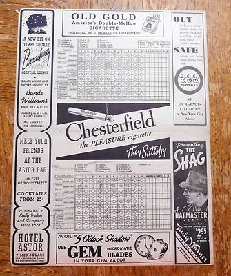 Early Baseball Scorecard 1938 Giants/Philadelphia Triple Crown Klein Home Run - Image 1 of 4