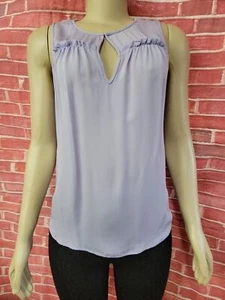 Diane Von Furstenberg, Designer Lavender Keyhole neckline silk blouse Size P #C - Picture 1 of 8