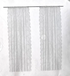 IKEA Alvine Spets Curtains 2 Panels 57x98" Off White Floral Lace New - Picture 1 of 7