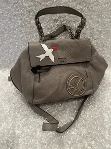 Tory Burch Half Moon Satchel Leder Handtasche One Size grau - Bild 1 von 14