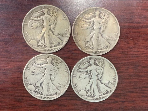 Lot of (4) Walking Liberty Half Dollar Cover