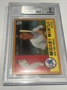 2021 Topps X Mickey Mantle 1960 Topps Design Orange 37/150 GRADED BGS 9 RARE - Picture 1 of 5