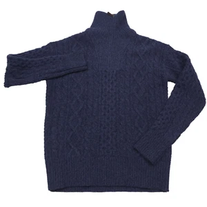 $398 Polo Ralph Lauren Aran Knit Wool Alpaca Zip Pullover Sweater Mens Large - Picture 1 of 9