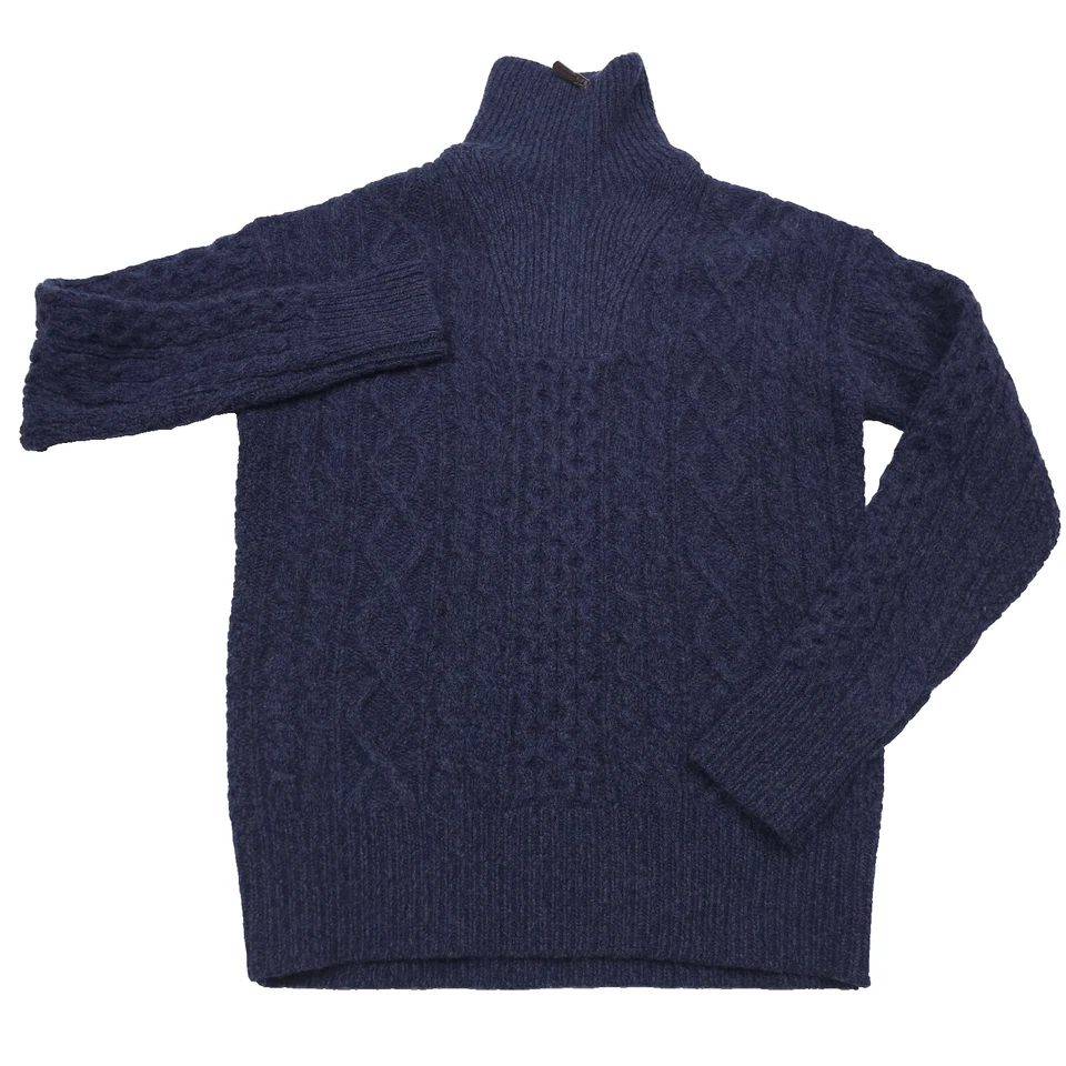 $398 Polo Ralph Lauren Aran Knit Wool Alpaca Zip Pullover Sweater Mens Large - Image 1 of 4