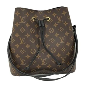 LOUIS VUITTON Neo Noe Shoulder Bag M44020 Monogram Brown Black Used Women LV F/S - Picture 1 of 9