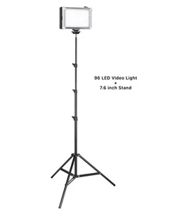 Estudio de luz de video 96 LED recargable con batería de 2500 mAh + soporte grande de 7,6 pulgadas - Imagen 1 de 16