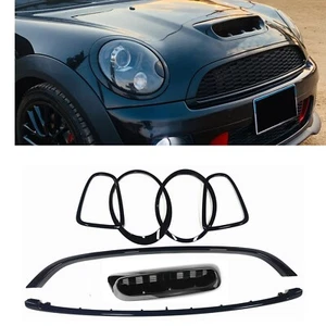 Front Rear Light Frame Grill Trim Front Hood Vent For MINI Cooper S R56 Black - Bild 1 von 9