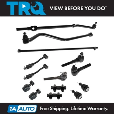 TRQ 13pc Steering Suspension Kit Ball Joints Tie Rods End Links for Cherokee - Image 1 of 4