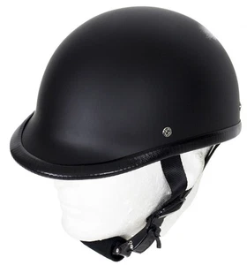 CASCO JOCKEY ESTILO POLO NOVEDAD PLANO NEGRO BAJO PERFIL MOTOCICLISTA - Imagen 1 de 5