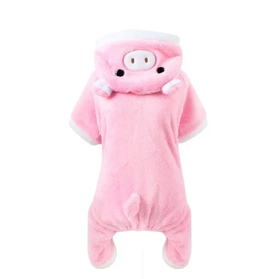  Funny Pet Dog Cat Clothes for Halloween Christmas Dress Up Cosplay Pink Pig - - Image 1 of 4