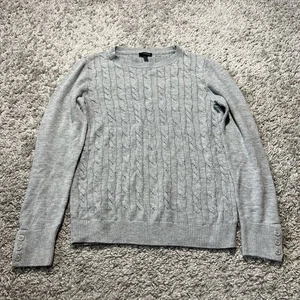 Talbots Womens Cable Knit Nylon Wool Sweater Gray Blend Small - Picture 1 of 14