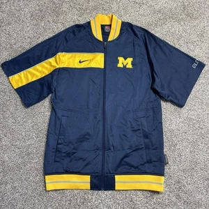 Vintage Nike Michigan Wolverines Jacket Mens Small Blue Full Zip Warm Up 90s - Picture 1 of 9