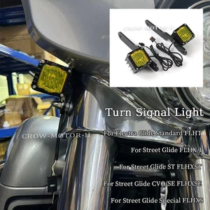 Motorcycle Front LED Light Turn Signal For Street Glide Special FLHXS 2014-2023 - Picture 1 of 11