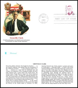 1985 Grenville Clark Sc 1867 FDC Fleetwood peace law disarmament UN advocate - Picture 1 of 1