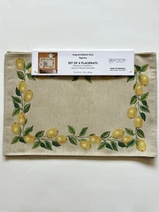 Emme Tapestry 4 Placemats LEMONS Jacquard Gobelin Style Portugal - Picture 1 of 6