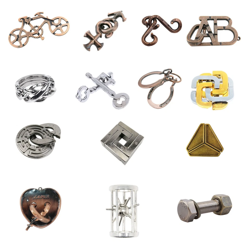 Vintage Alloy Cast Puzzle Box Metal Lock Spielzeug IQ Mind nkaufgabe Spiel A - Bild 1 von 4