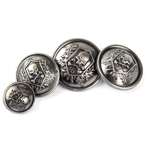 10X Totenkopf Schädel Knopf Antik Silber Knöpfe Metall Nähen Ösenknopf Craft DIY - Picture 1 of 7