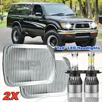 Par de faros LED 5x7" 7x6'' Hi-lo Beam DRL H4 para camioneta 95-97 Tacoma y 88-95 Foto 1 de 4