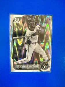 2022 Bowman Chrome #BDC-115 Jackson Chourio Black & White Wave Refractor - Bild 1 von 2