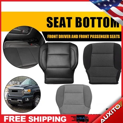 Cubierta de tela/cuero negra izquierda y derecha para Seat Chevy 14-19 Silverado 1500 2500HD Foto 1 de 4